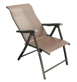 Klappsessel ANTIBES Hochlehner, Metall + Polyrattan braun, klappbar