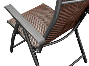 Klappsessel ANTIBES Hochlehner, Metall + Polyrattan braun, klappbar, 2 Stück