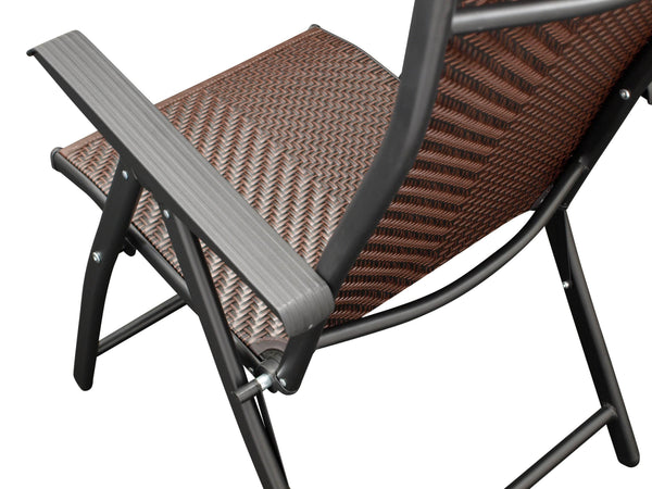 Klappsessel ANTIBES Hochlehner, Metall + Polyrattan braun, klappbar, 2 Stück