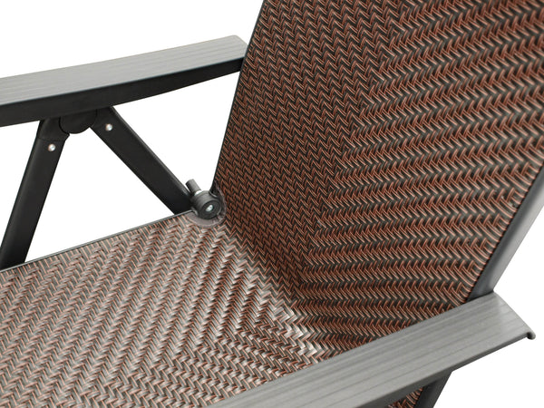 Klappsessel ANTIBES Hochlehner, Metall + Polyrattan braun, klappbar, 2 Stück