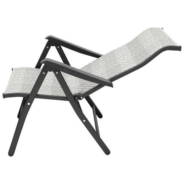 Klappsessel ANTIBES Hochlehner, Metall + Polyrattan grau, klappbar