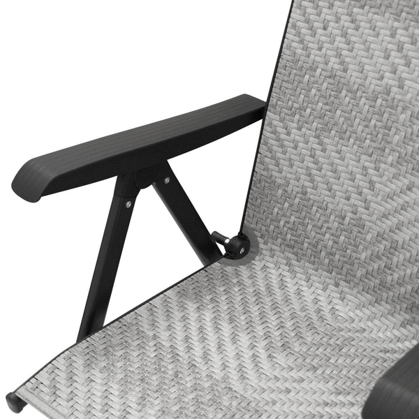 Klappsessel ANTIBES Hochlehner, Metall + Polyrattan grau, klappbar, 2 Stück