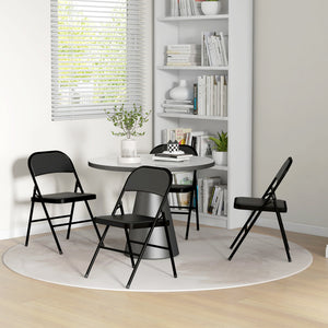 Klappstühle 4er-Set für Büro und Wartezimmer Kunstleder schwarz