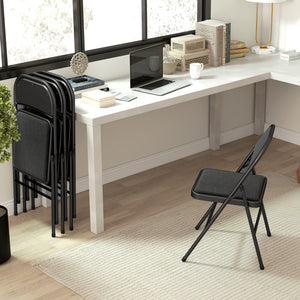 Klappstühle 4er Set für Büro und Wartezimmer Metall schwarz