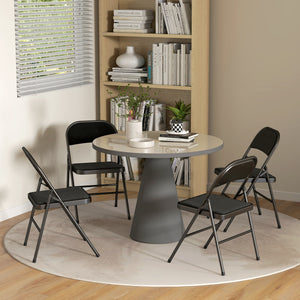 Klappstühle 4er Set für Büro und Wartezimmer Metall schwarz