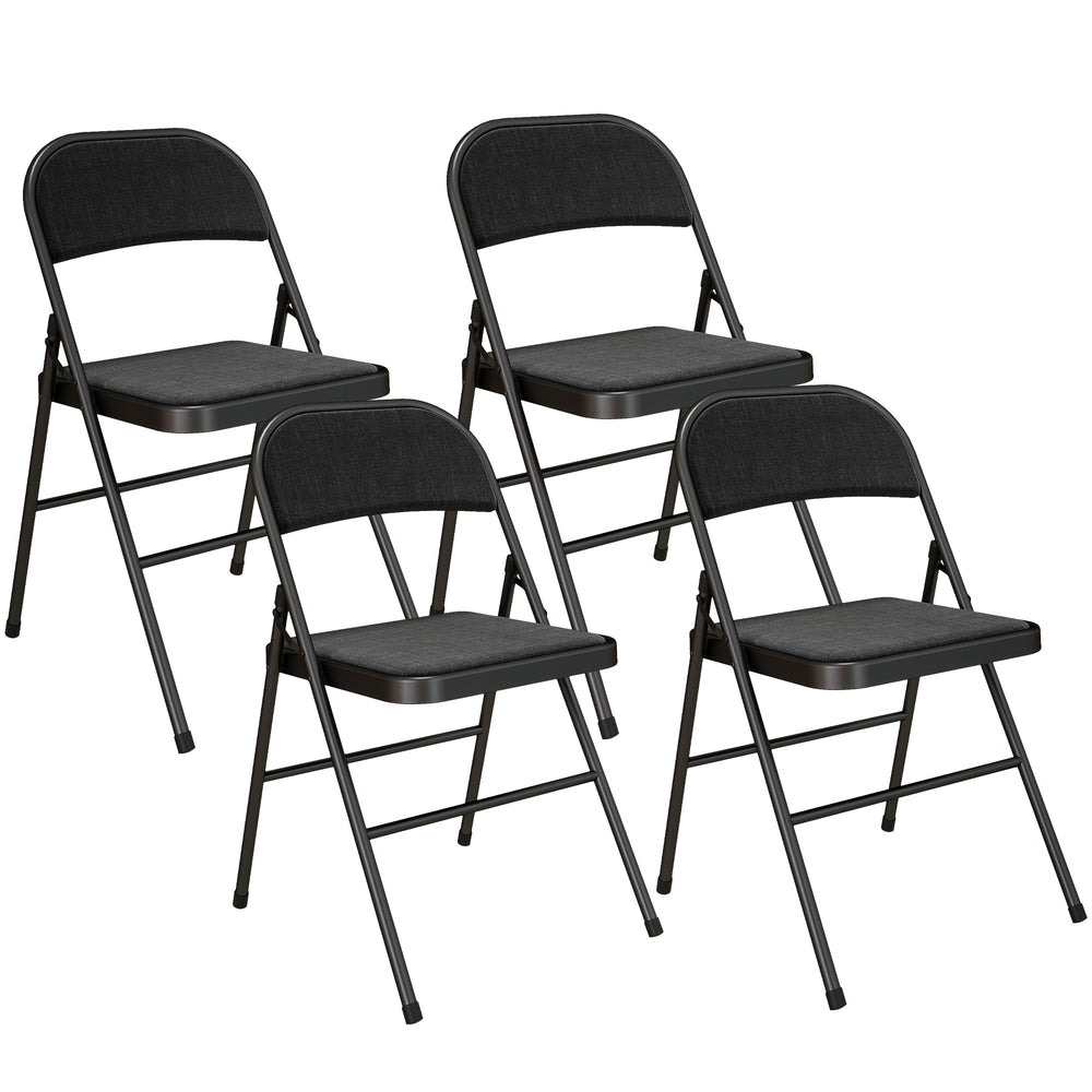 Klappstühle 4er Set für Büro und Wartezimmer Metall schwarz