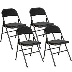 Klappstühle 4er Set für Büro und Wartezimmer Metall schwarz