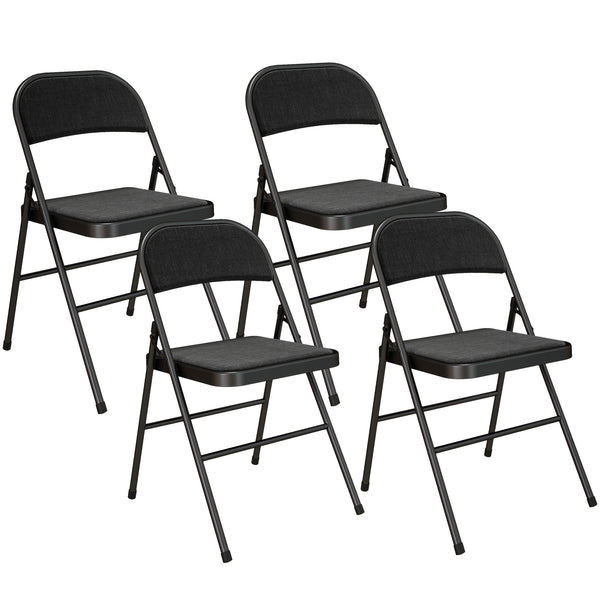 Klappstühle 4er Set für Büro und Wartezimmer Metall schwarz