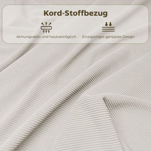 Klappstühle 4er-Set gepolstert faltbar mit Metallrahmen cremeweiss