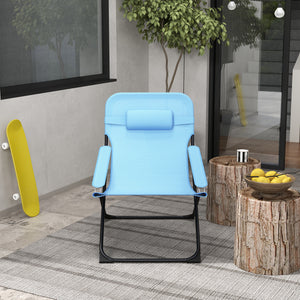 Sedia pieghevole 120kg con schienale regolabile Mesh Blue