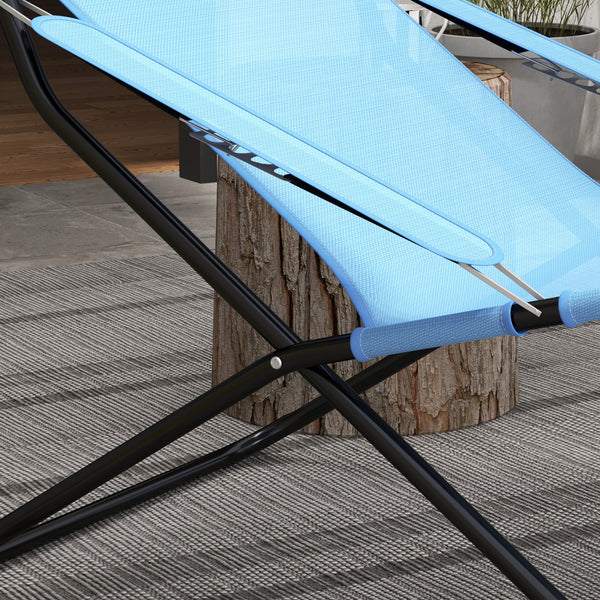 Sedia pieghevole 120kg con schienale regolabile Mesh Blue