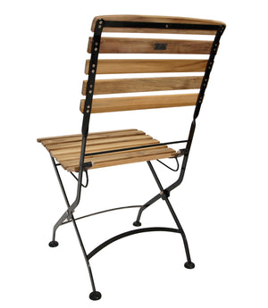 Klappstuhl JAKARTA, Flachstahl schwarz + Teakholz, 2 Stück, FSC®-zertifiziert