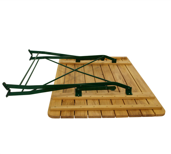 Klapptisch BAD TÖLZ 70x110cm rechteckig, Flachstahl grün + Robinie
