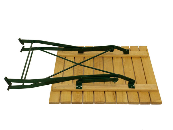 Gartentisch Klapptisch BAD TÖLZ 70x70cm, Flachstahl grün + Robinie