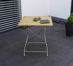 Klapptisch BAD TÖLZ 70x70cm, Flachstahl verzinkt + Robinie