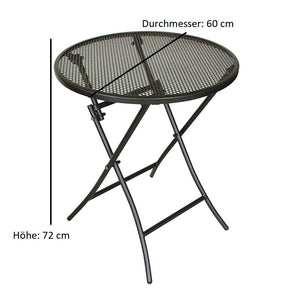 Gartentisch Klapptisch Bistro MOCCA 60cm rund Streckmetall eisengrau