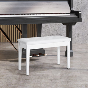 Klavierbank mit Stauraum gepolstert für Piano und Keyboard weiss
