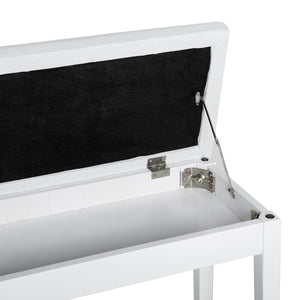 Klavierbank mit Stauraum gepolstert für Piano und Keyboard weiss