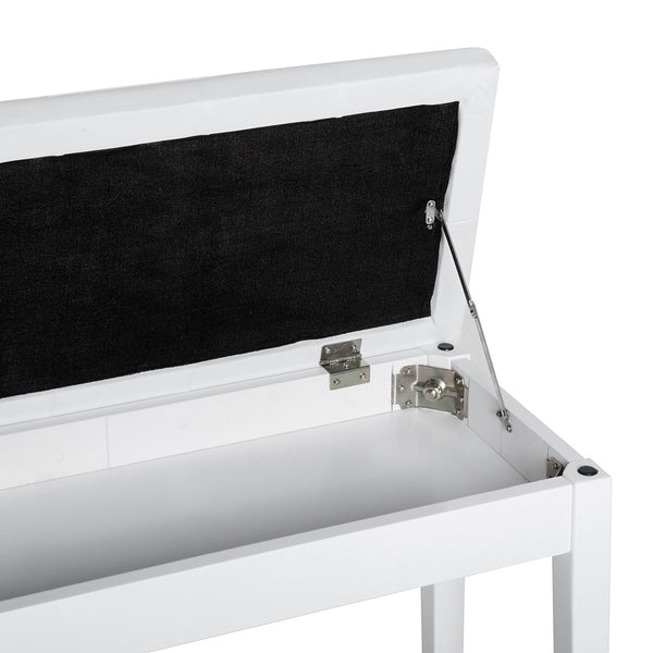 Klavierbank mit Stauraum gepolstert für Piano und Keyboard weiss
