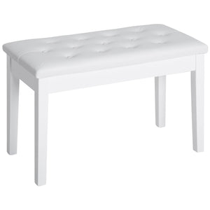 Klavierbank mit Stauraum gepolstert für Piano und Keyboard weiss