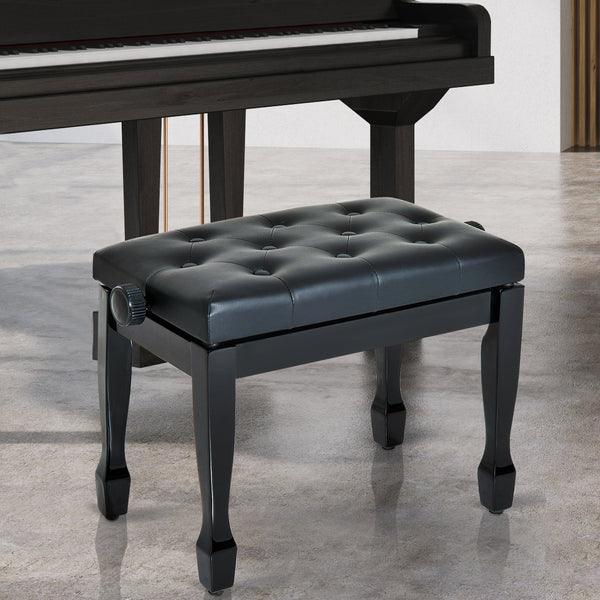Klavierhocker höhenverstellbar für Piano Keyboard Kunstleder schwarz