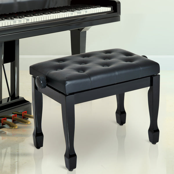 Klavierhocker höhenverstellbar für Piano Keyboard Kunstleder schwarz