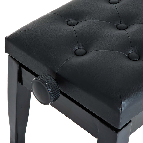Klavierhocker höhenverstellbar für Piano Keyboard Kunstleder schwarz