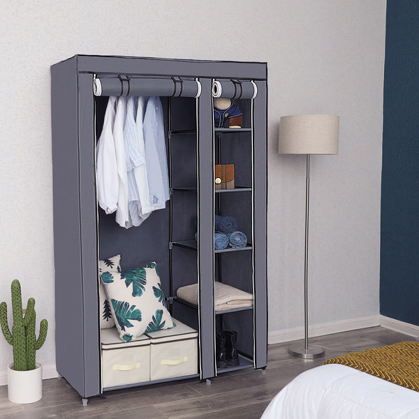 Kleiderschrank Faltschrank faltbar 110cm Grau