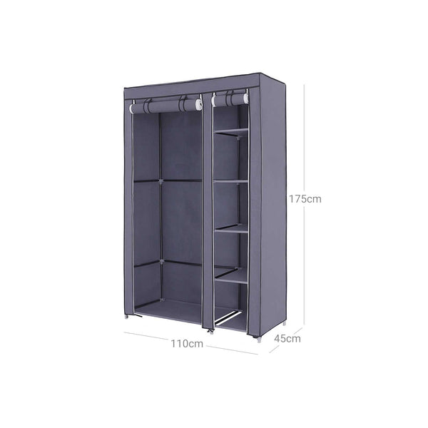 Kleiderschrank Faltschrank faltbar 110cm Grau
