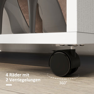 Kleiderschrank Garderobe rollbar mobil 80x40x128cm weiss