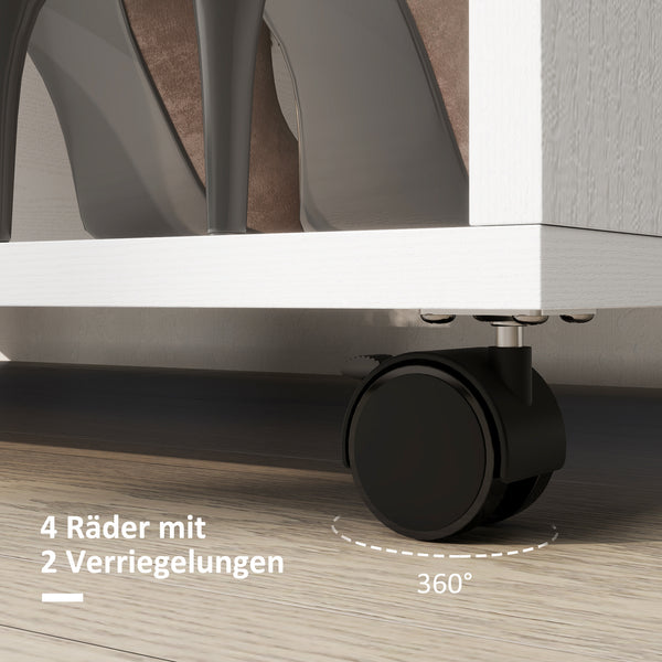 Kleiderschrank Garderobe rollbar mobil 80x40x128cm weiss