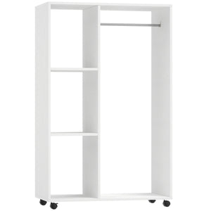 Kleiderschrank Garderobe rollbar mobil 80x40x128cm weiss