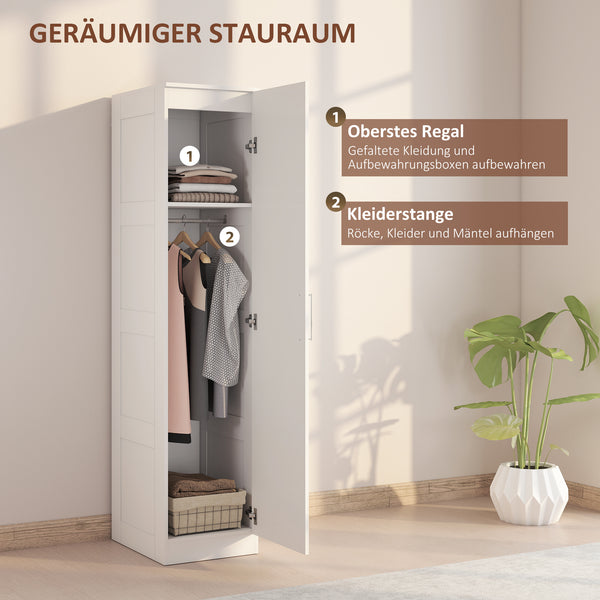 Kleiderschrank mit Regal Kleiderstange und Soft-Close-Tür weiss