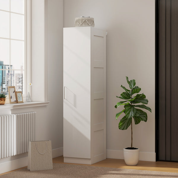 Kleiderschrank mit Regal Kleiderstange und Soft-Close-Tür weiss