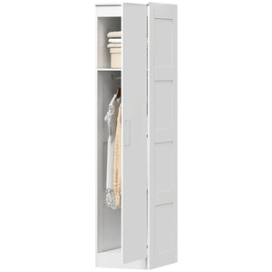 Kleiderschrank mit Regal Kleiderstange und Soft-Close-Tür weiss
