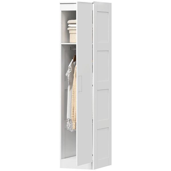 Kleiderschrank mit Regal Kleiderstange und Soft-Close-Tür weiss