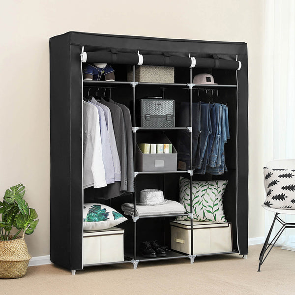 Kleiderschrank Stoffschrank Schwarz