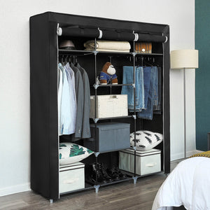 Kleiderschrank Stoffschrank Schwarz