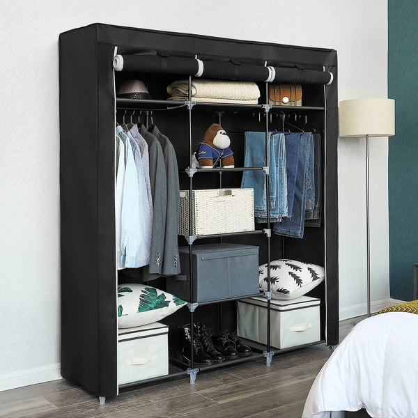 Kleiderschrank Stoffschrank Schwarz