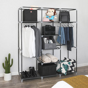 Kleiderschrank Stoffschrank Schwarz
