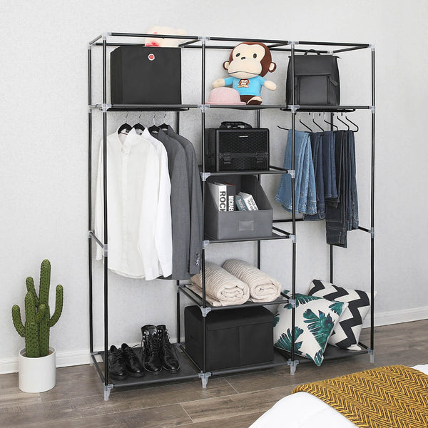 Kleiderschrank Stoffschrank Schwarz
