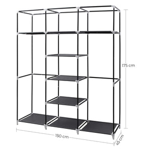 Kleiderschrank Stoffschrank Schwarz