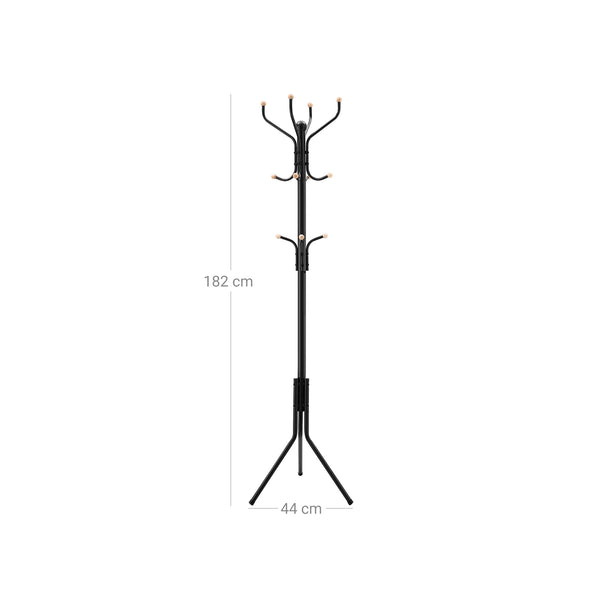 Kleiderständer Garderobenständer Höhenverstellbar 182cm Metall Schwarz