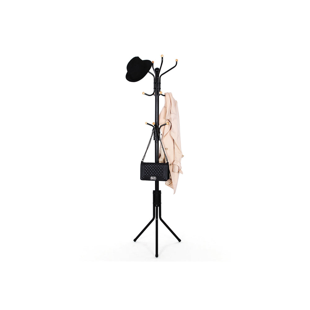 Appendiabiti, supporto per guardaroba, altezza regolabile, 182 cm, metallo, nero