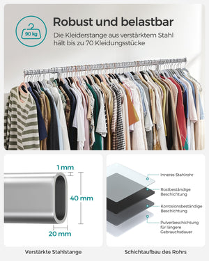 Kleiderständer Heavy 90kg belastbar Chrom