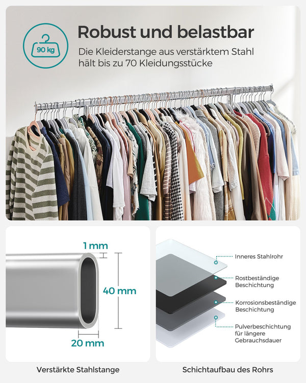 Kleiderständer Heavy 90kg belastbar Chrom