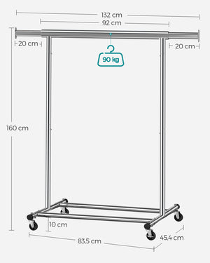 Kleiderständer Heavy 90kg belastbar Chrom