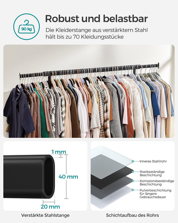 Kleiderständer Heavy 90kg belastbar schwarz