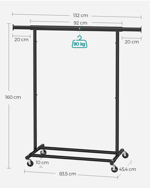 Kleiderständer Heavy 90kg belastbar schwarz