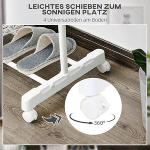 Kleiderständer rollbar höhenverstellbar mit Ablage weiss